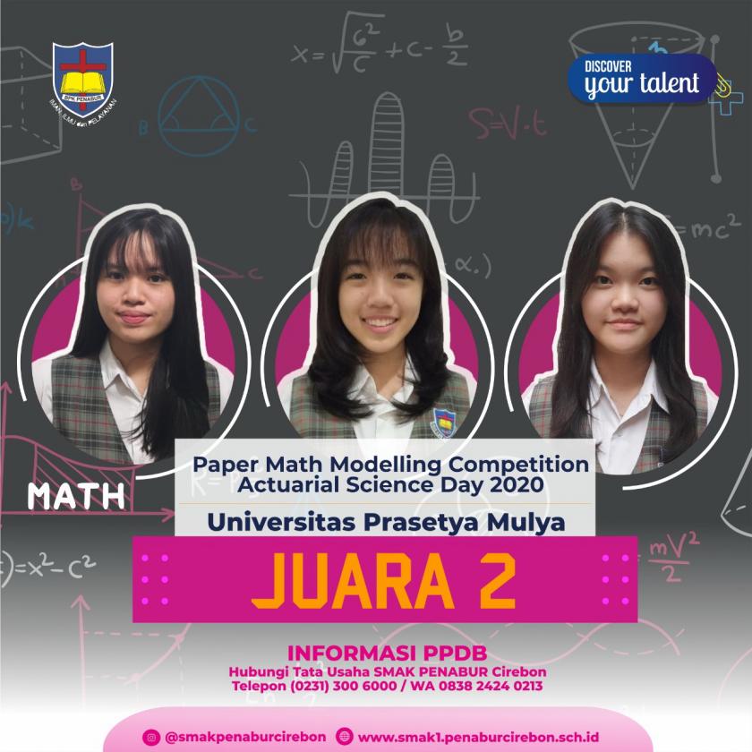 Kali ini Giliran Tim Matematika, sebagai Juara 2, Lomba Paper Math Modelling Competition dalam Actuarial Science Day 2020, Universitas Prasetya Mulya Jakarta